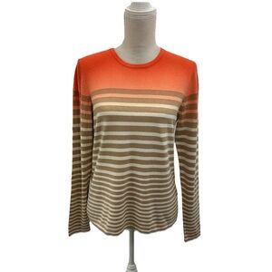 NWT J McLaughlin Women’s Large Caribe Crewneck Sweater Crewneck Orange Tan Ombre